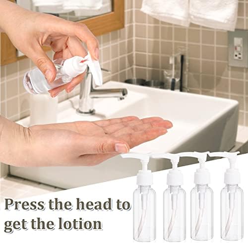 4 Pack Transparent Travel Bottles Pump Bottle Clear Mini Soap Dispenser Plastic Foamer Bottle Travel Pump Bottle for Lotion, Toiletries, Shampoo - Image 5