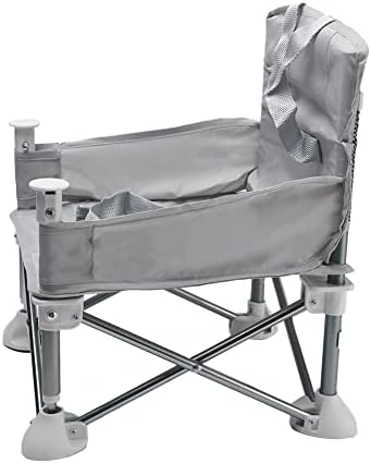 POHOVE Travel Booster Seat with Tray for Baby, Portable Foldable High Chair Toddler Seat for Eating, Folding Feeding Booster Seat for Indoor/Outdoor Aluminum Alloy Children Dining Chair - Image 3