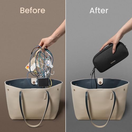 tomtoc Cable Organiser Bag Travel Pouch Water Resistant Accessory Bag Cord Organiser for Essentials, Tech Pouch Accessories Carry Storage for Power Bank, Charger, Airpods, USB, Pocket 3, Daily Items - Image 4