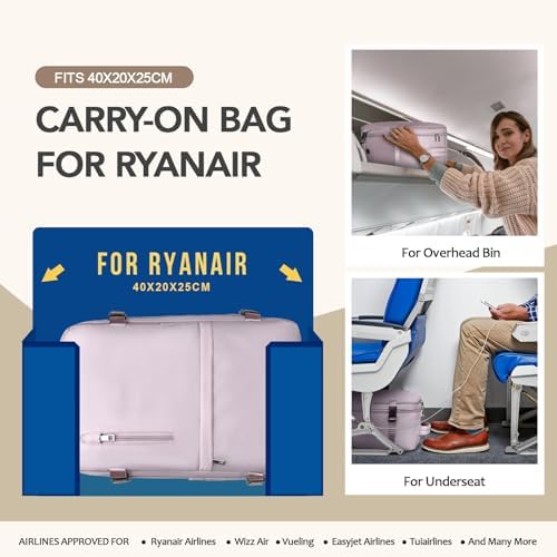 for Ryanair Cabin Bags 40x20x25, Travel Backpack Womens Underseat Cabin Bag Small Hand Luggage Bag Carry-ons Cabin Backpack Cabin Size Airback Backpack Flight Bag with Bottle Holder - Image 2