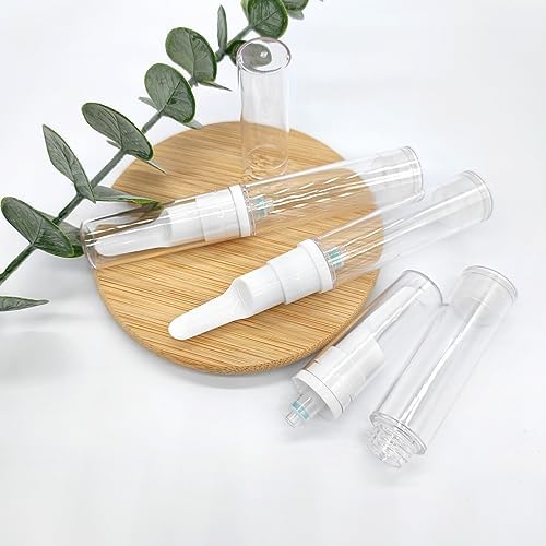 Desenda 3pcs Empty Travel Press Pump Bottles Small Face Serum Airless Pump Jars Lotion Eye Cream Container Vial Portable Essential Oils Refillable Toiletries Bottles (10ml) - Image 2