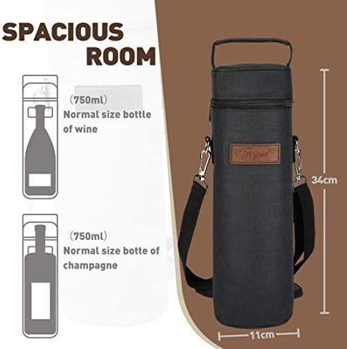 Wine Cooler Picnic Bag, Single Bottle Wine Carrier Insulated, Padded Thermal Wine Tote Bag for Beach, Wine Lover - Image 4