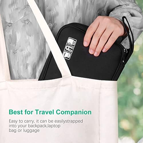 HCFGS Electronics Accessories Organizer Bag, Travel Cable Organiser Bag, Universal Carry Travel Gadget Bag for USB Cable Drive, SD Card,Charger Hard Disk (Black) - Image 5