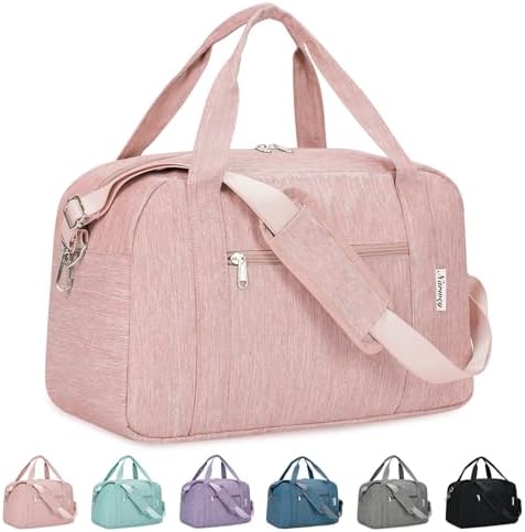 for Easyjet Cabin Bag 45X36X20 Underseat Travel Duffel Bag Holdall Tote with Wet Pocket Carry on Luggage Overnight for Women and Men 25L (Pink)