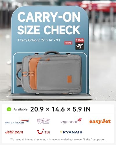Luggex Expandable Travel Backpack - 40L Carry On Backpack for Men & Women - Large Capacity Flight-Approved Hand Luggage Cabin Bag, Black - Image 3