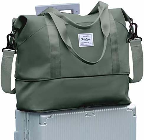 SZLX for Ryanair Airlines Cabin Bag 40x20x25 Underseat Foldable Travel Duffel Bag Holdall Tote Carry on Hand Luggage Overnight for Women and Men 20L(Olive Green)