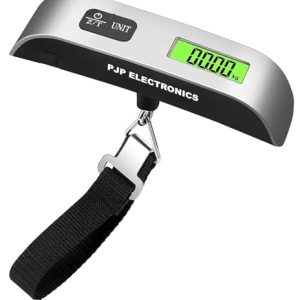 Travel Luggage Scale, Digital Luggage Weighing Scales for Suitcase with Temperature Reading 50 Kg Capacity (Silver)