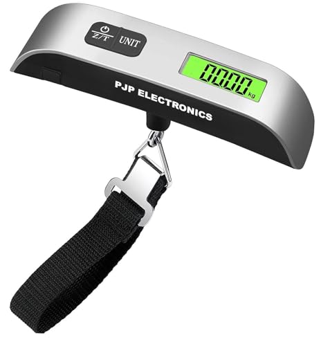 Travel Luggage Scale, Digital Luggage Weighing Scales for Suitcase with Temperature Reading 50 Kg Capacity (Silver)