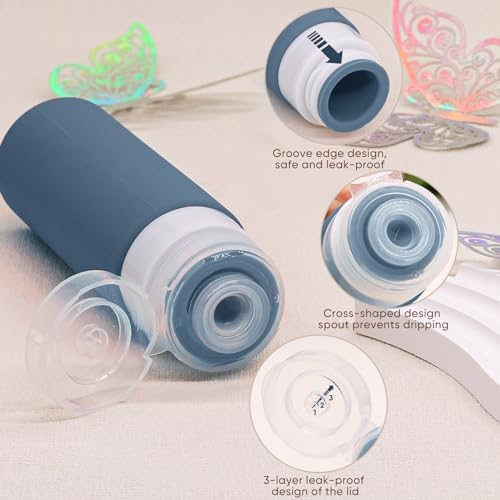 26 Pack Squeezable Silicone Travel Bottles Set - Empty, Leak-Proof, Refillable Containers for Toiletries, TSA Approved Travel Accessories for Women, Airplane Travel Essentials - Image 4