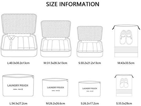 Vicloon Packing Cubes, 8 PCS Travel Organiser Bags Luggage Organizers with Shoe Bag for Clothes Suitcase Shoes (Blue) - Image 4