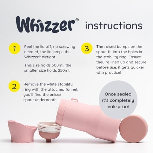 Whizzer - Discreet & Compact Travel Toilet Seen on Dragons Den | Portable & Leak Proof Silicone Pee Bottle - Festival Essentials Camping Toilet | 500ml Capacity - Image 5
