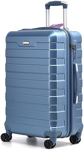 RMW Suitcase Large Medium Cabin Size | Hard Shell | Lightweight | 4 Dual Spinner Wheels | Trolley Luggage Suitcase | Hold Check in Luggage | TSA Combination Lock (Ice Blue, Cabin 20")