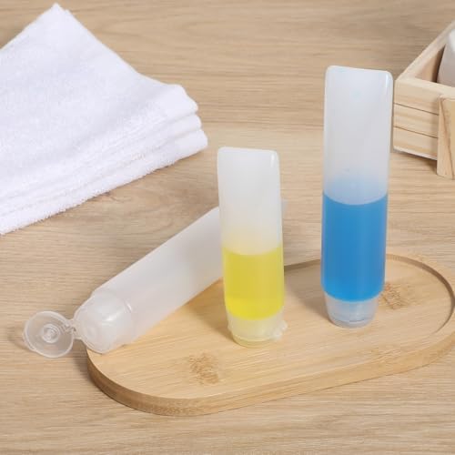 6pcs Travel Bottles,30ml & 50ml Clear Plastic Empty Squeeze Bottle,Transparent Refillable Cosmetic Containers Travel Size Bottles,Leak Proof Small Squeeze Bottles for Toiletries,Makeup,Shampoo - Image 7