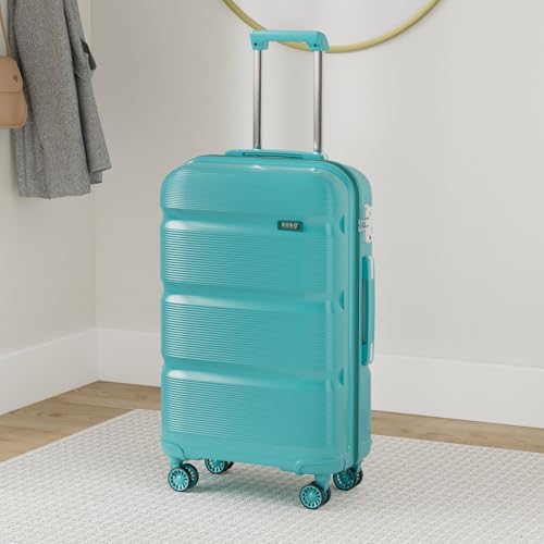 Kono Large Suitcase Hard Shell Travel Trolley 4 Spinner Wheels Lightweight Polypropylene Check in Luggage with TSA Lock (Turquoise,76cm/100L) - Image 2