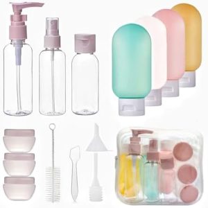14Pcs Travel Bottle Set for Toiletries Leak Proof Travel Bottles Travel Containers with Bag Squeezable Travel Accessories for Lotion Shampoo Conditioner Skincare