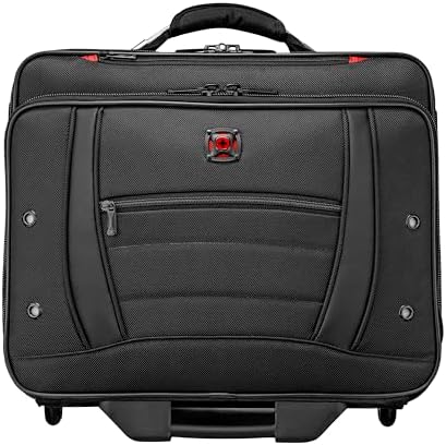Wenger Synergy Wheeled Laptop case, for Men and Women, Business Trolley case, 15.6-inch Notebook, 24 L, Organizer, Office or Travel, Black, 612476