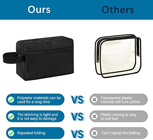 Toiletry Bag for Men, Portable Travel Wash Bag Waterproof Shaving Bag Toiletries Accessories Cosmetic Bag Make Up Bag, Gym Shower Bathroom Makeup Bag with Handle (Black) - Image 4