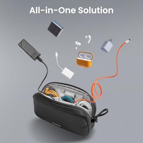 tomtoc Cable Organiser Bag Travel Pouch Water Resistant Accessory Bag Cord Organiser for Essentials, Tech Pouch Accessories Carry Storage for Power Bank, Charger, Airpods, USB, Pocket 3, Daily Items - Image 8
