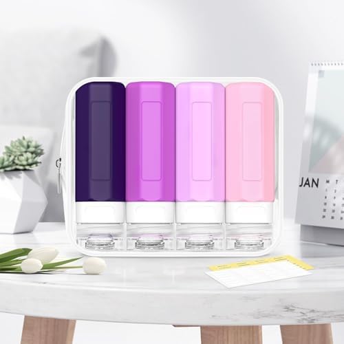 MateeyLife Travel Bottles for Toiletries, 3oz Tsa Approved Travel Size Containers, BPA Free Leak Proof Travel Essentials Containers, Refillable Travel Accessories for Shampoo Conditioner Purple - Image 7