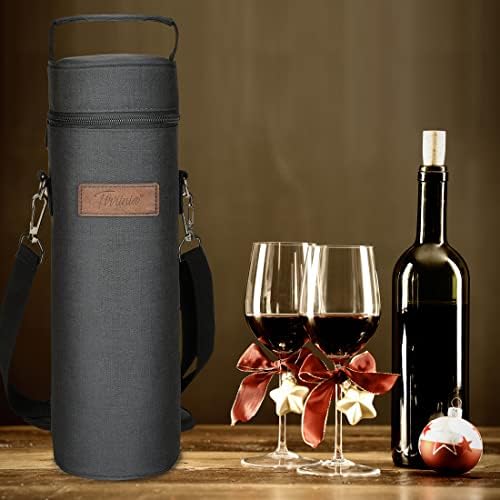 Wine Cooler Picnic Bag, Single Bottle Wine Carrier Insulated, Padded Thermal Wine Tote Bag for Beach, Wine Lover - Image 6