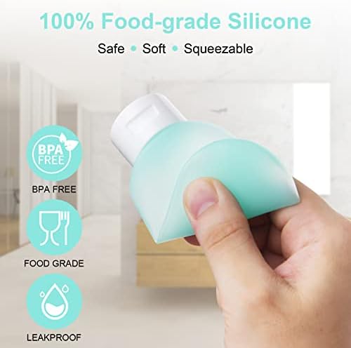 Travel Bottles Set for Toiletries, 6Pcs Leak-Proof Silicone Travel Containers, 60ml Small Mini Empty Squeeze Bottles Travel Accessories for Toiletries, Shampoos, Conditioner and Lotion (BPA Free) - Image 3