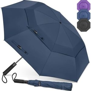 Golf Umbrella 62 inch - Umbrellas Windproof Strong Folding Umbrella Portable for Travel,Extra Large Compact Umbrella Double Canopy Vented for Men Women