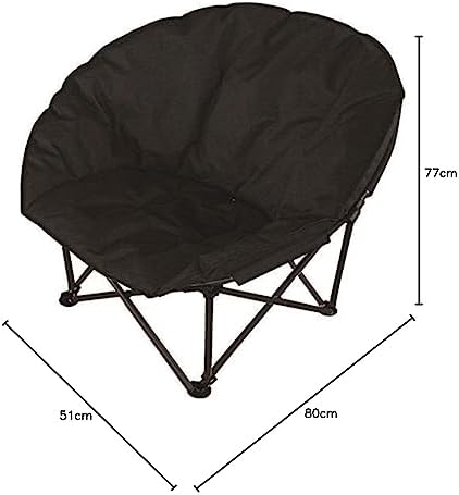 Eurotrade W Ltd Deluxe Portable Black Padded Cushion Folding Outdoor Camping Travel Festival Beach Garden Fishing Moon Chair Foldable Seat - Image 2