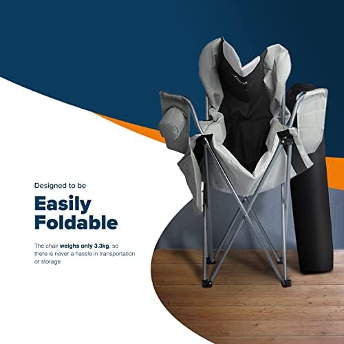 Wyldness Premium Padded Camping Chairs Set of 2 - Luxury Collapsible Outdoor Seats with Side Pockets & Cup Holder, Lightweight, Heavy-duty & Waterproof for Garden, Fishing, Picnic, Travel (Back) - Image 5