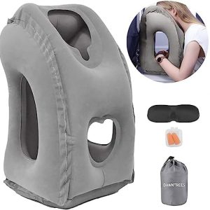 DAWNTREES Inflatable Travel Pillow for Airplane, Neck Air Pillow for Sleeping to Avoid Neck and Shoulder Pain, Comfortably Support Head, Used for Airplane, Car, Bus and Office…
