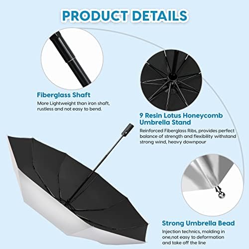 ZOMAKE Compact Umbrella with UPF 50+ UV Protection, Auto Open/Close, Silver Coating, Travel Umbrella for Men & Women - Image 7