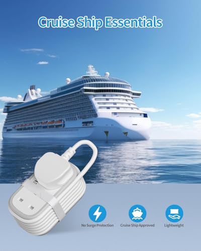 Travel Extension Lead, BEVA Power Strip with Retractable USB C Cable, 2 Way Power Socket with 3 USB Ports (1 USB C), 1.5M Extension Cable Cords for Cruise Travel Hotel Home Office Camping - White - Image 7