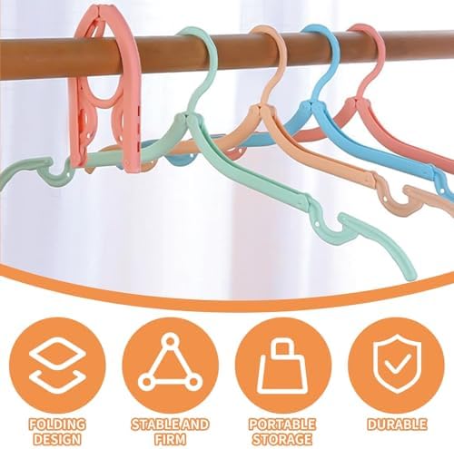 20 PCS Folding Clothes Hangers, Portable Travel Coat Hanger, 10 Color Foldable Space Saving Coat Hanger for Home Travel Outdoor Camping Holiday Travel Accessories Cruise Essentials - Image 3