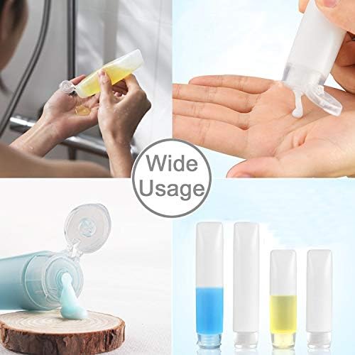 6Pcs 50ml Clear Plastic Empty Travel Bottles with Flip Cap, Transparent Refillable Cosmetic Containers Squeezable Tubes includes 12 stickers for Shampoo, Conditioner, Lotion, Toiletries - Image 5