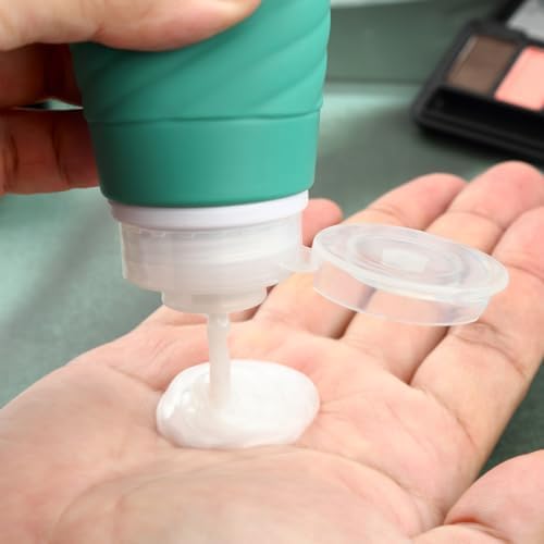 Gemice Travel Bottles for Toiletries, CAA Approved 90ml Silicone Travel Bottles, Leak Proof Squeezable Travel Size Containers, Travel Essentials for Lotion Soap Liquid Shampoo, BPA Free(4 Pack) - Image 4
