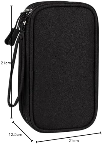 HCFGS Electronics Accessories Organiser Bag, Waterproof Cable Organiser Bag, 3 Layers All-in-One Travel Storage Gadget Bag, Holiday Essentials for Men Women, 8.5 x 5 Inch, Black(M) - Image 8