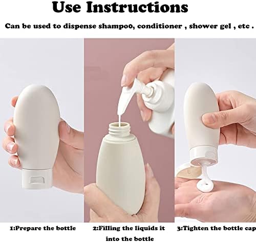 DDUP 3 Pcs Travel Bottles Set,60ML Travel Bottles & Containers,Small Mini Empty Plastic Squeeze Bottles for Travel Toiletries,Shampoo and Conditioner with Storage Bag(Multicolor) - Image 3