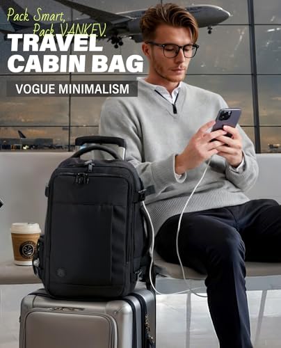 Ryanair Cabin Bag 40x20x25 Underseat 20L Travel Bag Hand Luggage Backpack Carry-ons Bag Cabin Size Suitcases for Airplanes Flight Bag Travel Rucksack Fit 14 Inch Laptop Black - Image 2