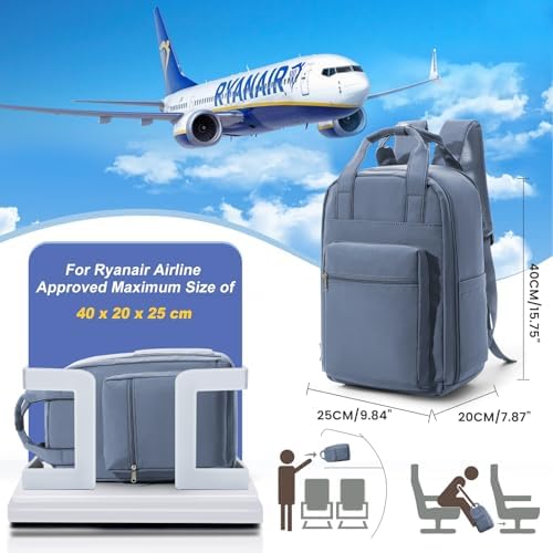 Ryanair Cabin Bags 40x20x25 Underseat Travel Backpack Cabin Size Bag 45x36x20 New Easyjet Backpack Carry on Backpacks for Airplanes Rucksack for Plane Hand Luggage Women Men,Blue Purple S - Image 2