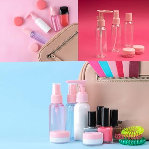 Travel Bottles for Toiletries, Silicone Travel Bottles for Toiletries, Leak Proof Refillable Squeezable with Clear Toiletries Bag for Cosmetic Shampoo Lotion Makeup Shower Hand Soap - Image 6