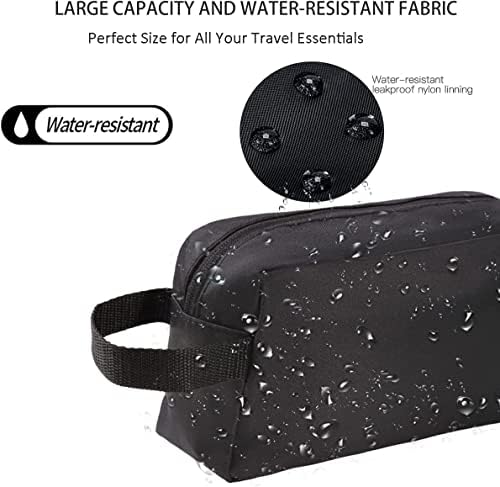 Toiletry Bag for Women Men, Travel Wash Water-Resistant Gym Shaving Organiser Bag, Shower Bathroom Makeup Bag Toiletries Accessories, Foldable Storage with Handle for Cosmetics Brushes Tools, Black - Image 4