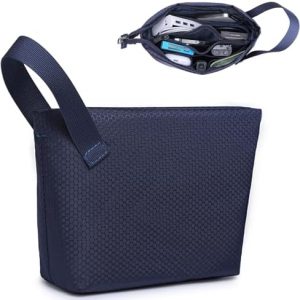 HYZUO Electronics Organiser Bag Tech Accessories Pouch Water-Resistant Storage Bag for Charger, Cables, Power Bank, Hard Drive, Cards, Stylus, Gadgets, Portable Carrying Accessory Bag, Navy Blue