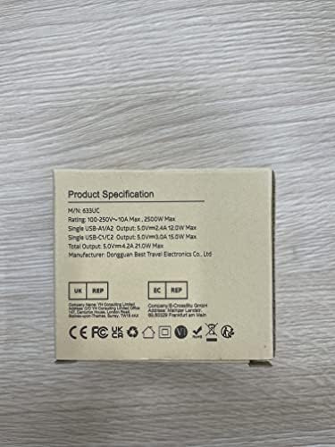 TESSAN Universal Travel Adapter Worldwide with 2 USB C and 2 USB A Ports, Universal Plug Adaptor UK to World, International Travel Adapter for Multi Countries EU, USA, UK, Australia, Thailand etc. - Image 11