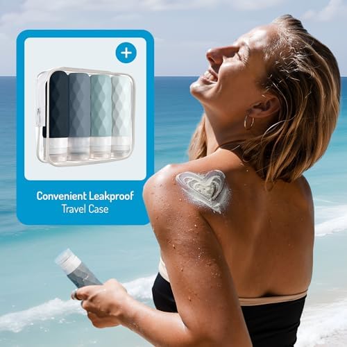 Silicone Travel Bottles for Toiletries with Clear Bag- 4 Pack Holiday Essentials Travel Bottles for Toiletries- Refillable Shampoo and Conditioner Bottle -Leakproof, Squeezy Travel Accessories - Image 3