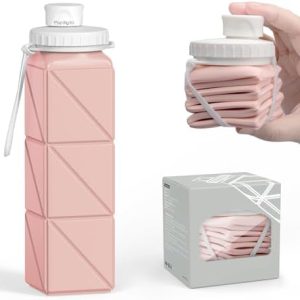 Collapsible Water Bottles,Leak-Proof Silicone Bpa Free Bottles,Durable & Foldable Lightweight Outdoor Portable Reusable Water Bottle For Sports Gym,Travel, Camping,Detachable For Dishwasher