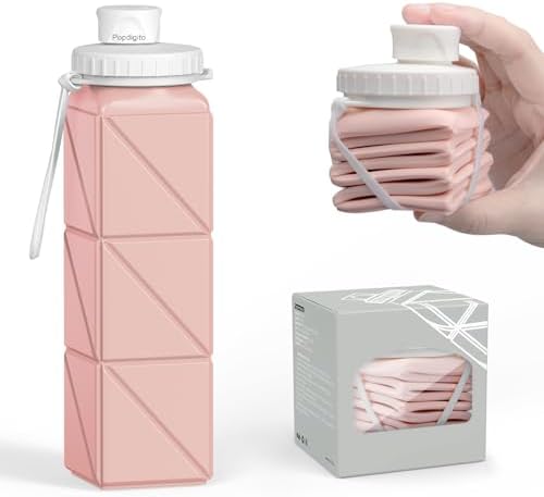 Collapsible Water Bottles,Leak-Proof Silicone Bpa Free Bottles,Durable & Foldable Lightweight Outdoor Portable Reusable Water Bottle For Sports Gym,Travel, Camping,Detachable For Dishwasher