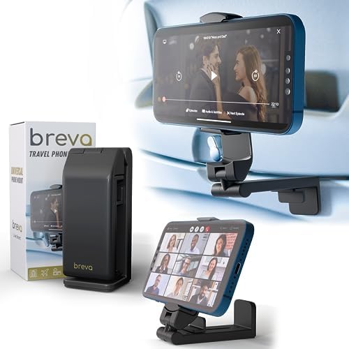 BREVA Airplane Phone Holder, 360 Degree Rotation Plane Phone Holder, Universal Adjustable Phone Stand, Travel Accessories for Flying, Hands-Free Phone Holder for Plane - Image 9