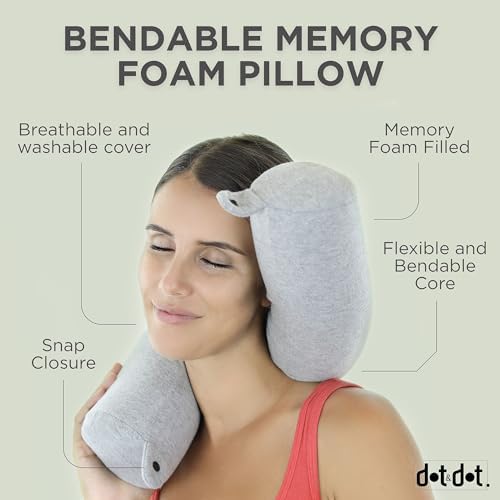 Twist Memory Foam Travel Pillow for Neck, Chin, Lumbar and Leg Support - for Traveling on Airplane, Bus, Train or at Home - Best for Side, Stomach and Back Sleepers - Adjustable, Bendable Roll Pillow - Image 3