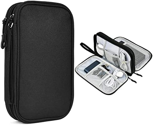 External Hard Drive Case, Universal Cable Organiser With Inner Compartments and Mesh Pockets, Portable Electronics Accessories Bag, Black Travel Carrying Case (L) - Image 9