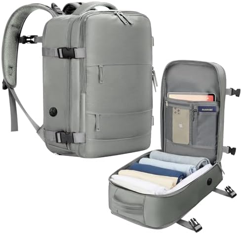 Samfolk Cabin Bags Travel Backpack Carry On Bag Cabin Backpack 11 Pockets Hand Luggage Backpack(Grey, 40x20x25)