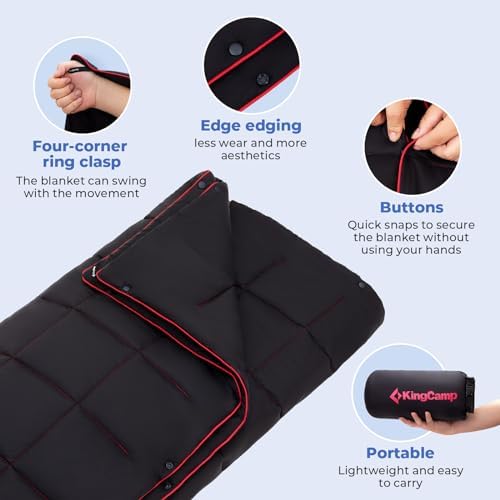 KingCamp Camping Blanket Lightweight Outdoor, Travel Blanket Multifunctional Warm, Sleeping Blankets Ultralight with Snap Button, Sleeping Quilt for Picnics Beach Camping Hiking Car Indoor - Image 5